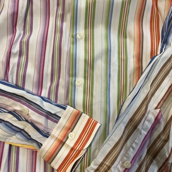 Ike Behar Colorful Stripped Shirt - Picture 1 of 5